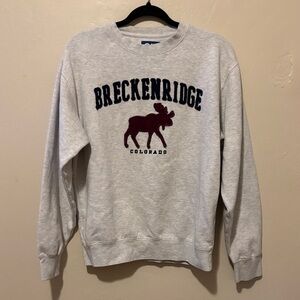 Blue 84 Light Gray Crewneck Sweater with Moose Graphic